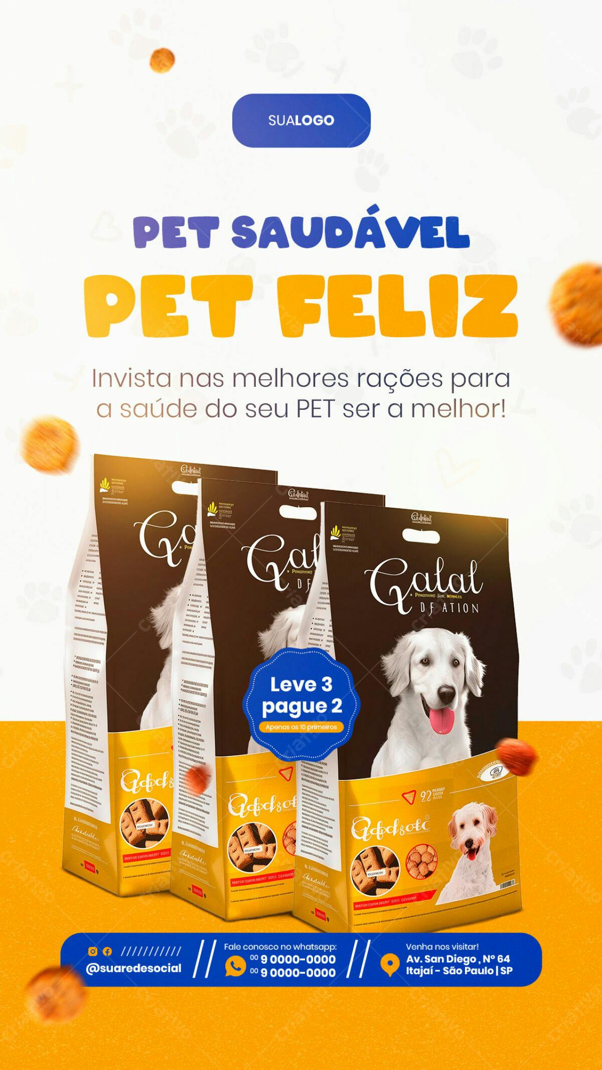 Flyer Ração Pet PSD Editável