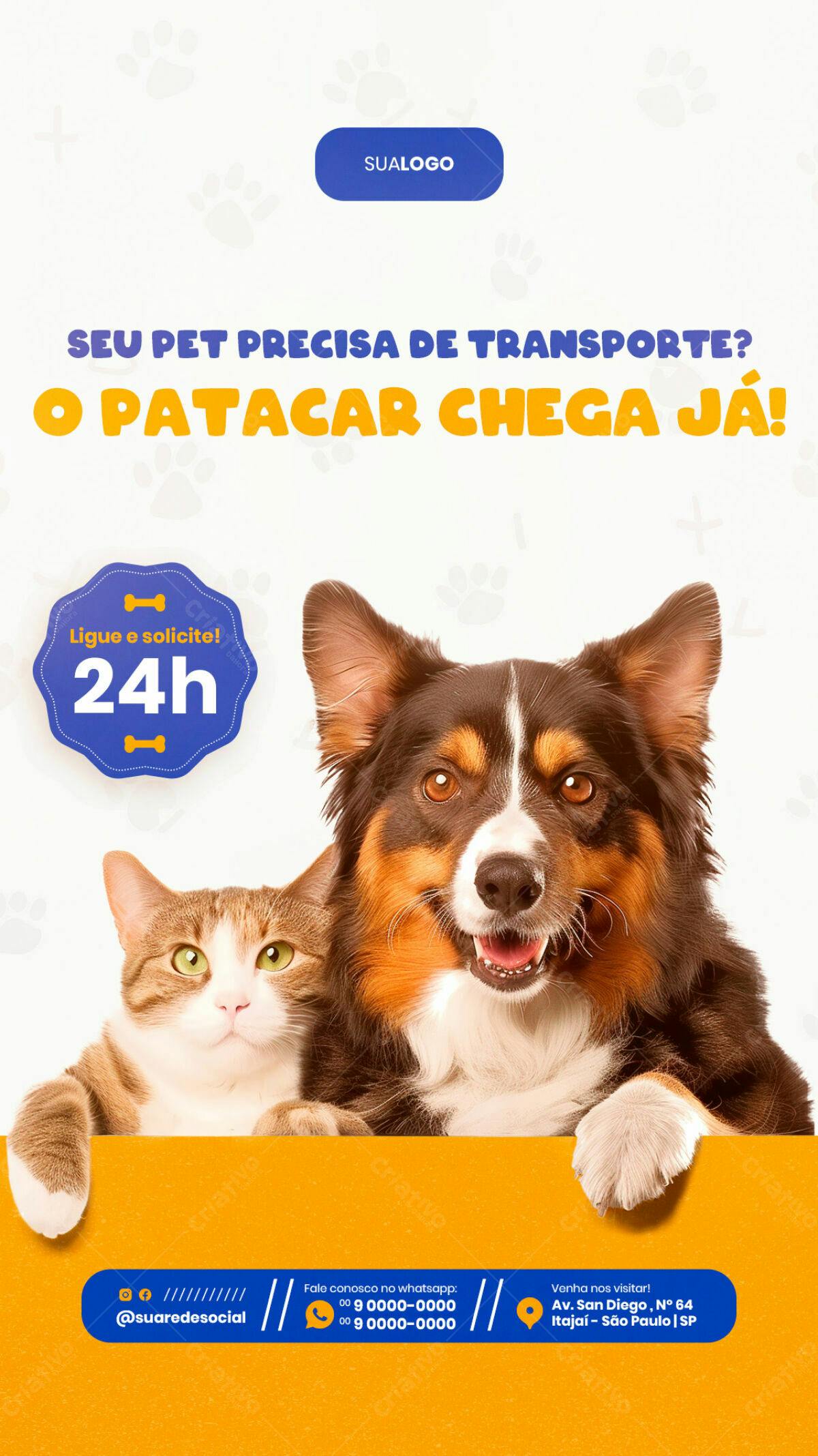 Flyer para Transporte de Pets PSD Editável