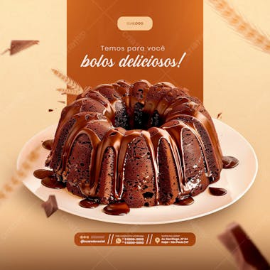 Bolos deliciosos panificadora social media feed