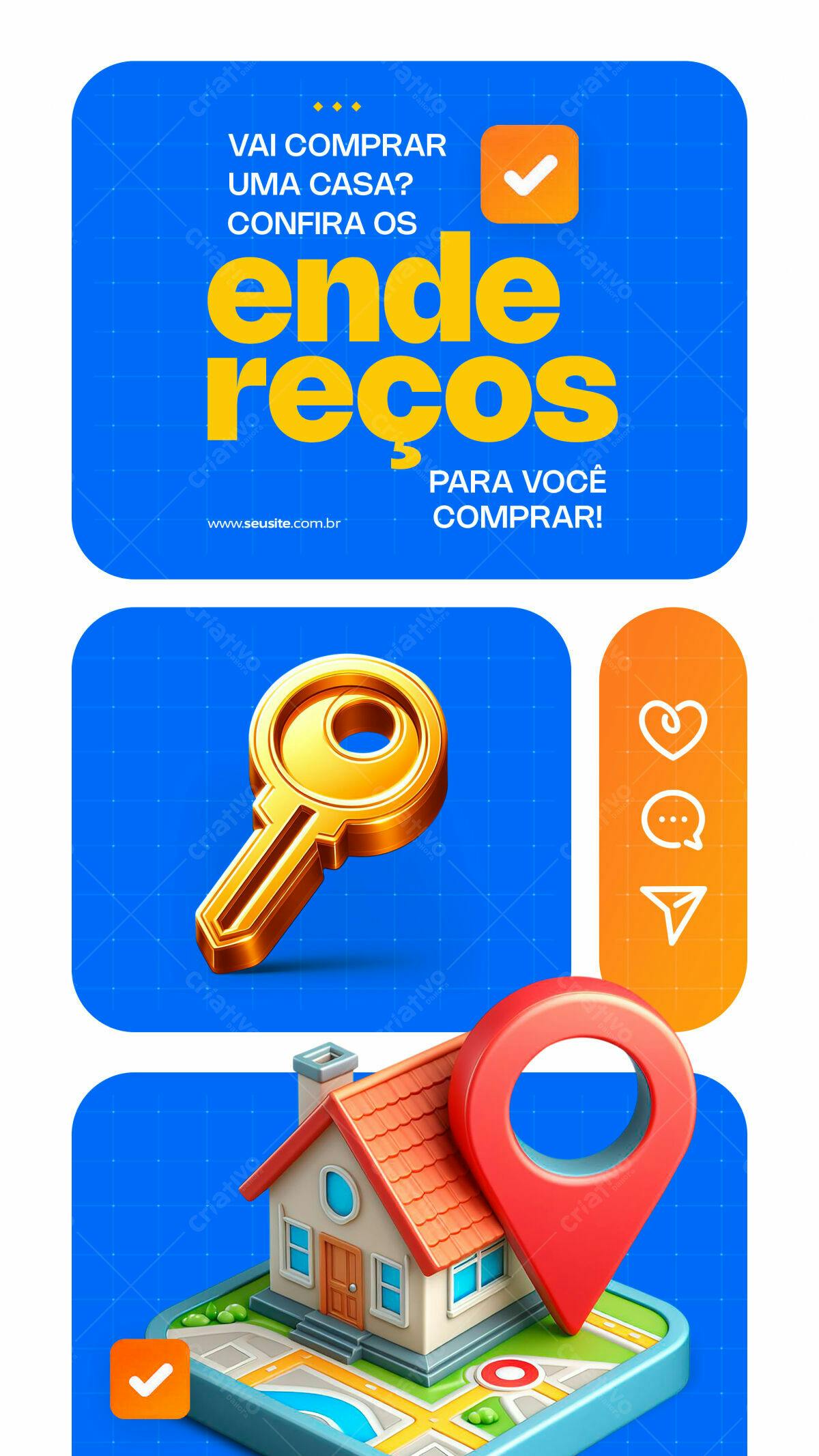 Flyer Imobiliário para Compra de Casa PSD Editável