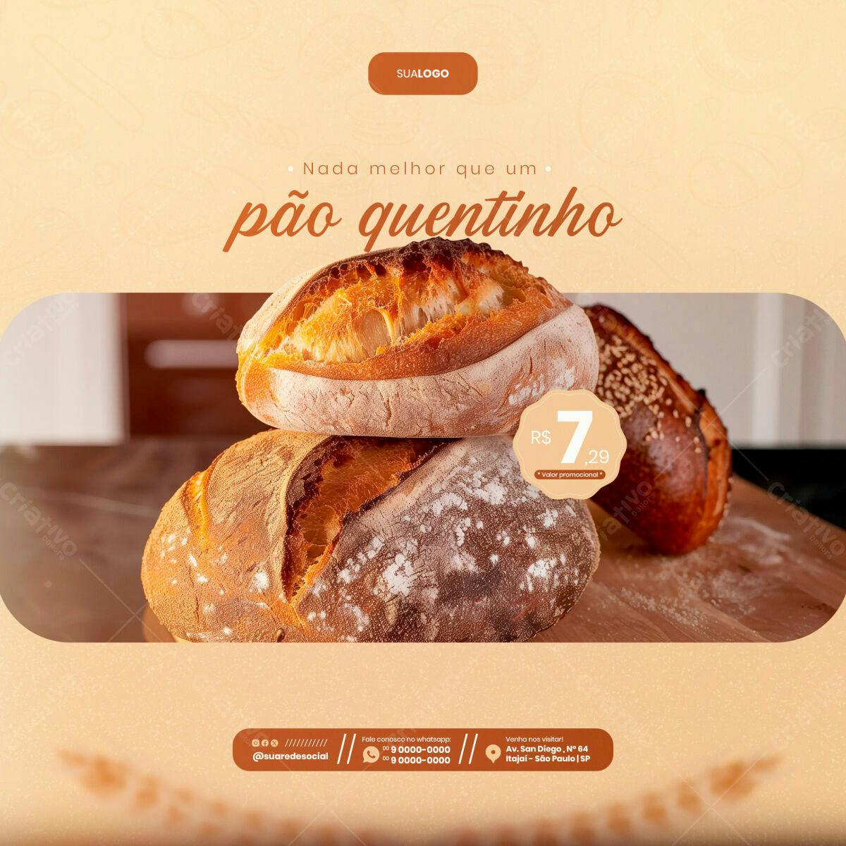 Flyer para Padaria PSD Editável