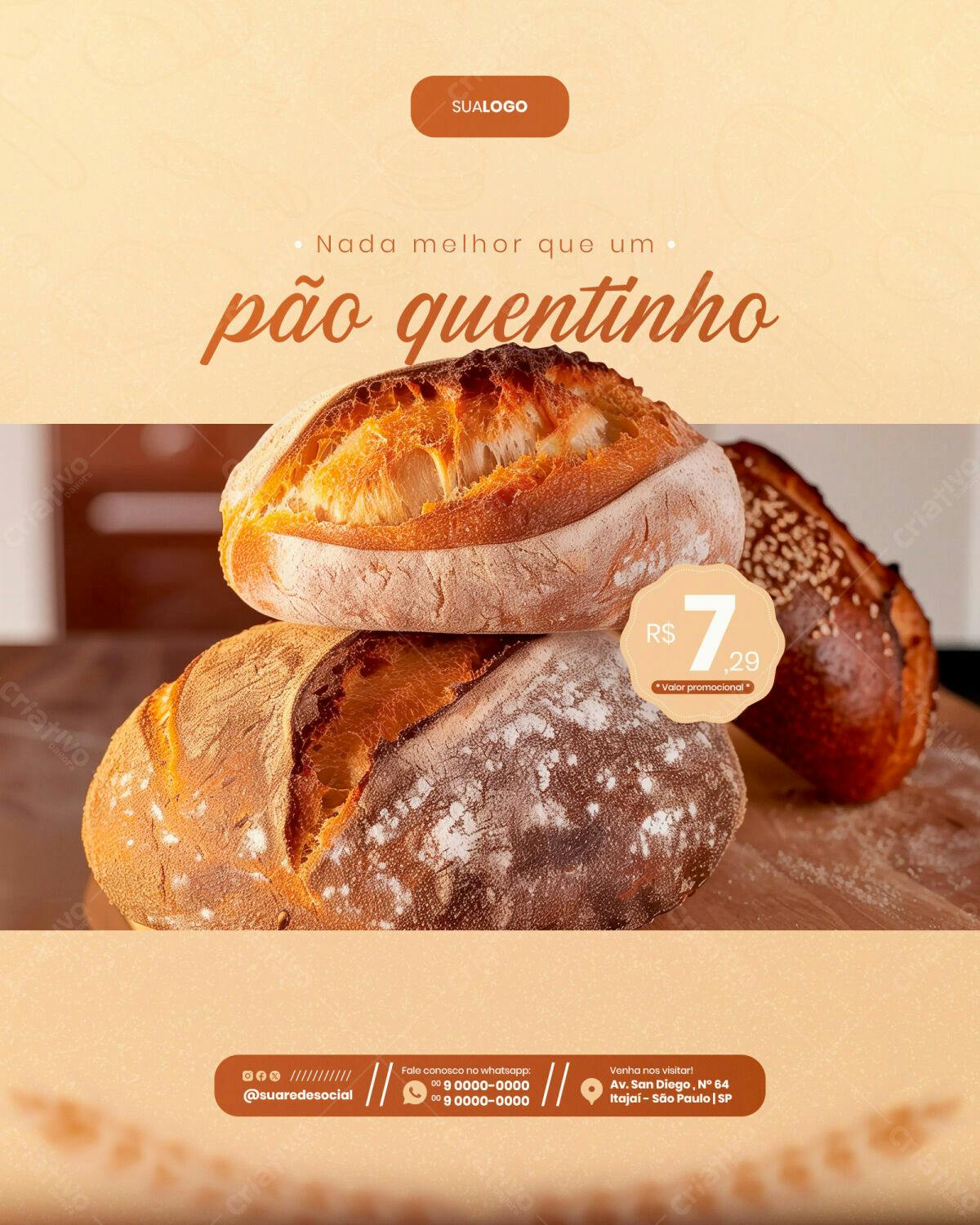 Flyer para Padaria PSD Editável