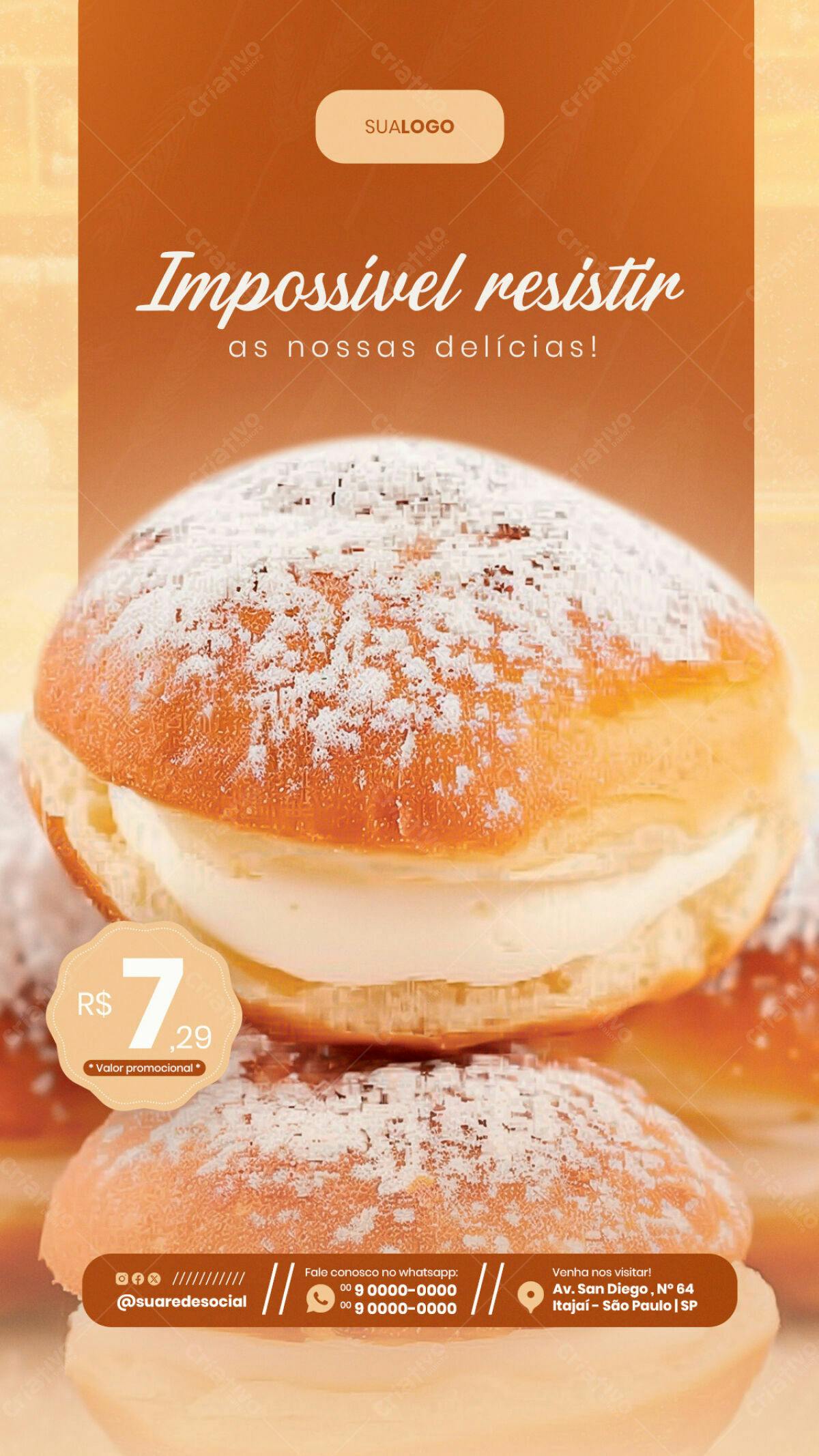 Flyer para Padaria PSD Editável