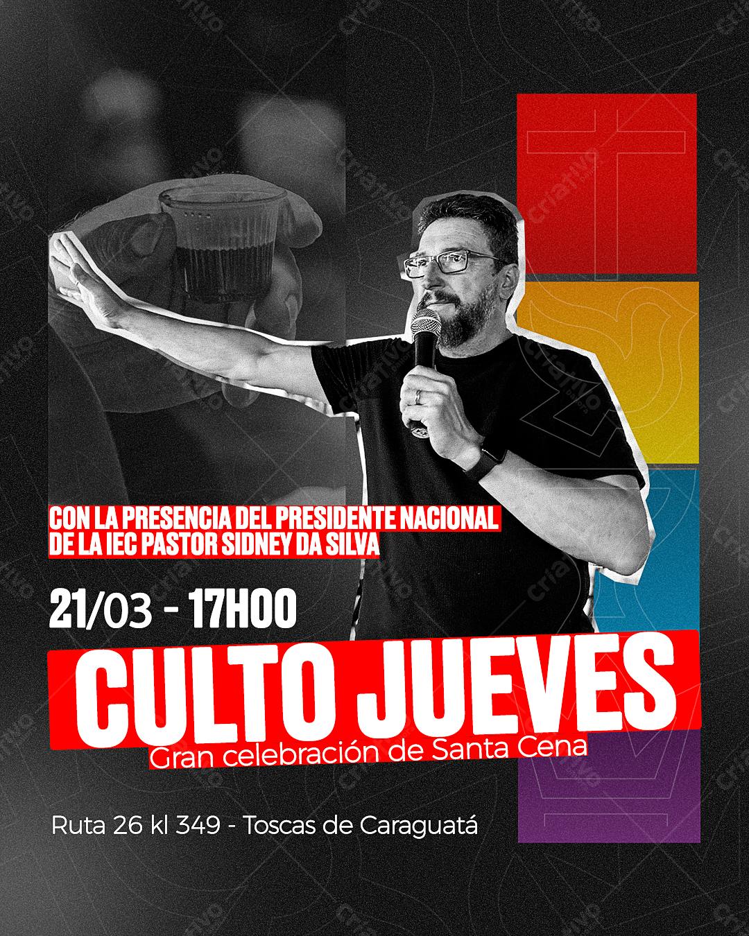 Flyer para Culto de Quinta PSD Editável