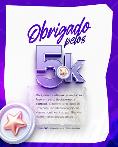 Social media 5k de seguidores no instagram