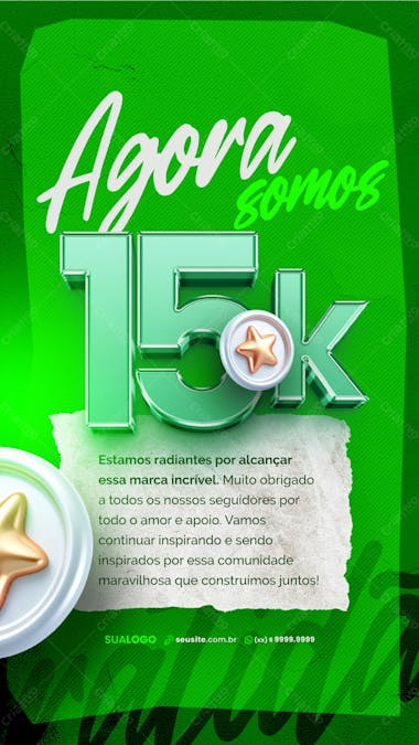 Story 15k de seguidores no instagram