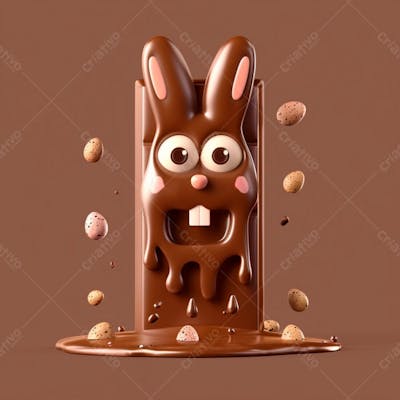 Barra De Chocolate Com Formato De Coelhinho 2