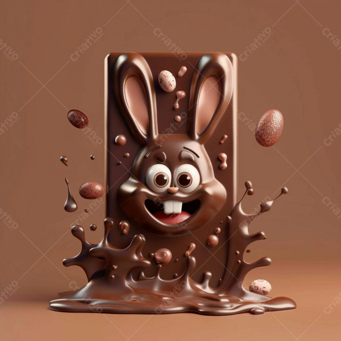 Coelho de Chocolate Páscoa derretido