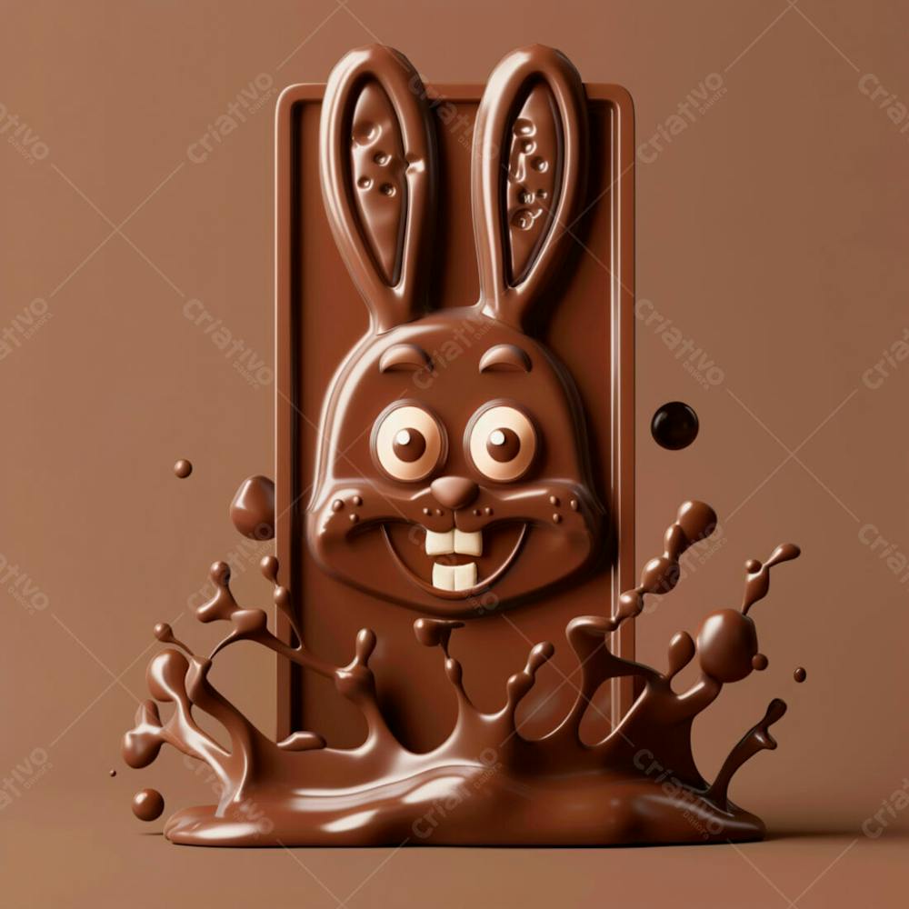 Barra De Chocolate Com Formato De Coelhinho 10