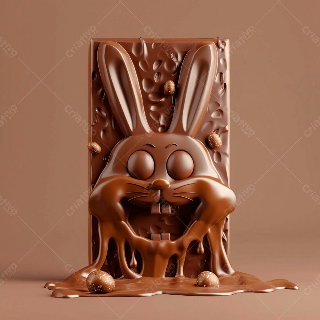 Coelho de Chocolate derretido Páscoa