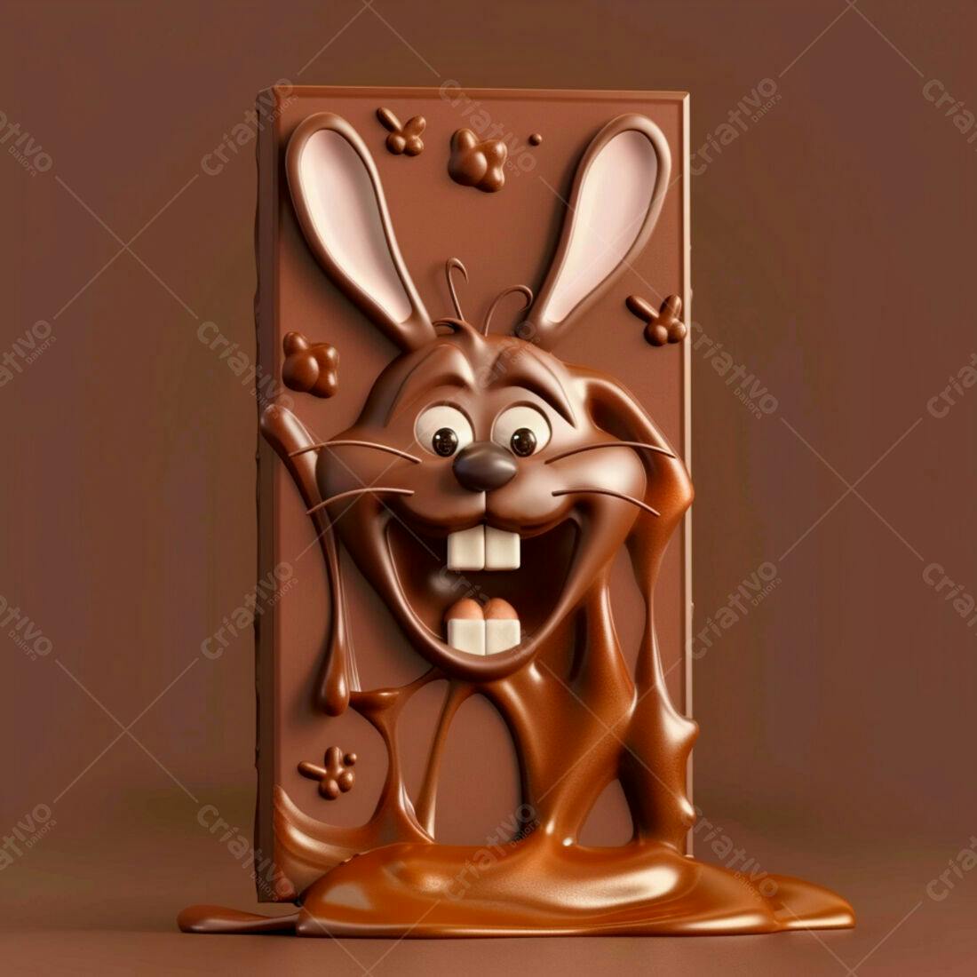Coelho de chocolate derretido Páscoa