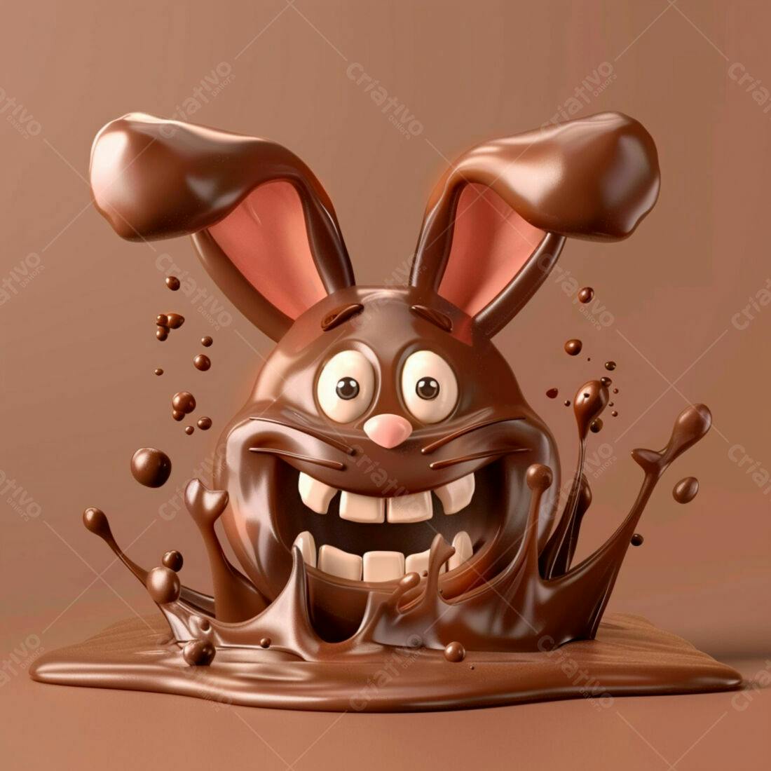 Coelho de chocolate em salpicada divertida