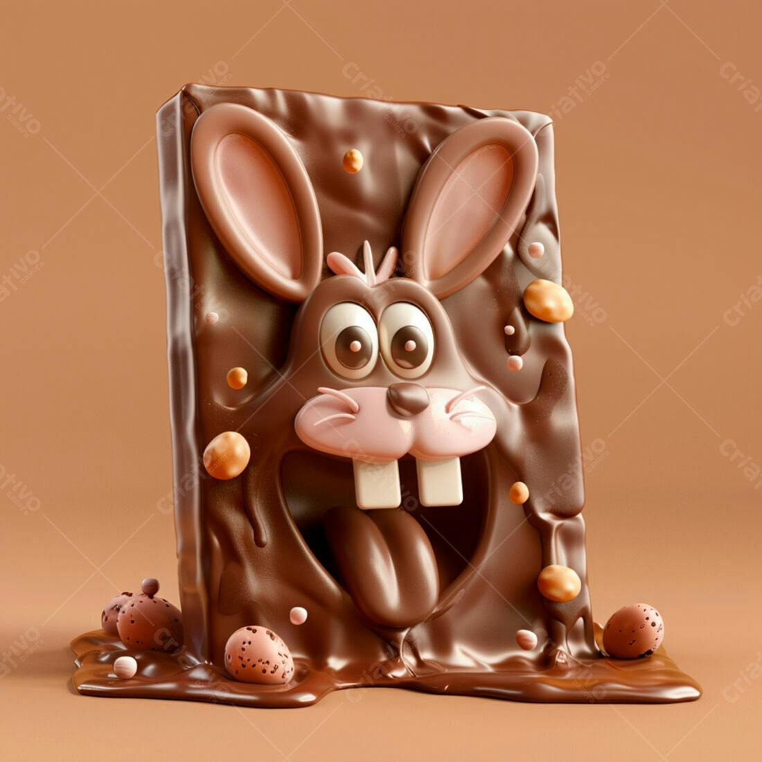 Coelho de Chocolate derretido Páscoa