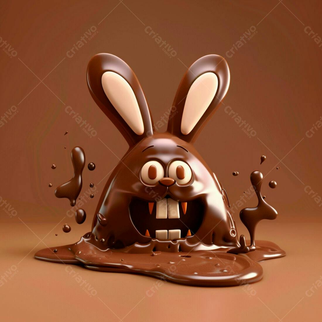 Coelho de Chocolate derretido Páscoa