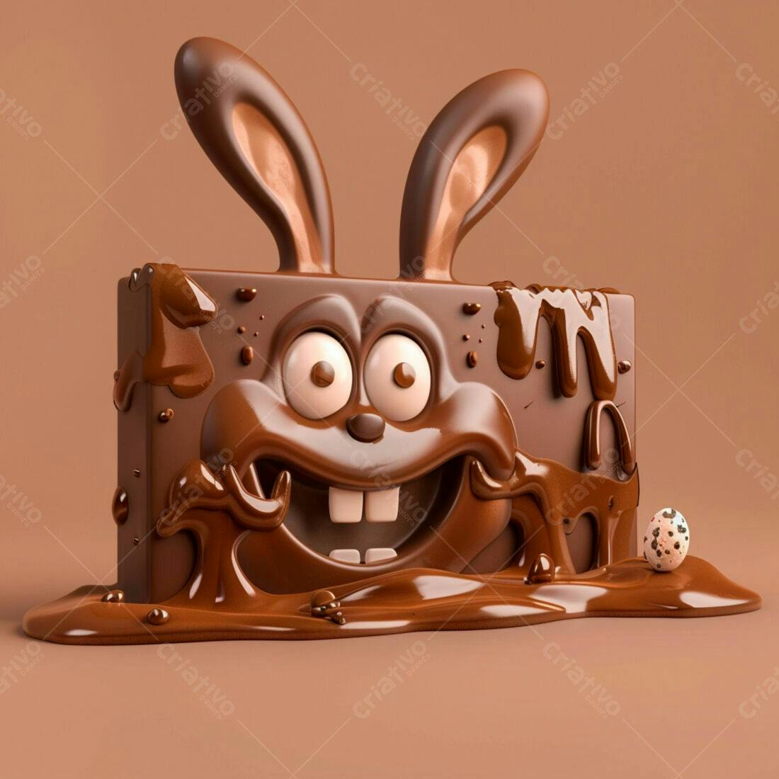 Coelho de Chocolate derretido Páscoa