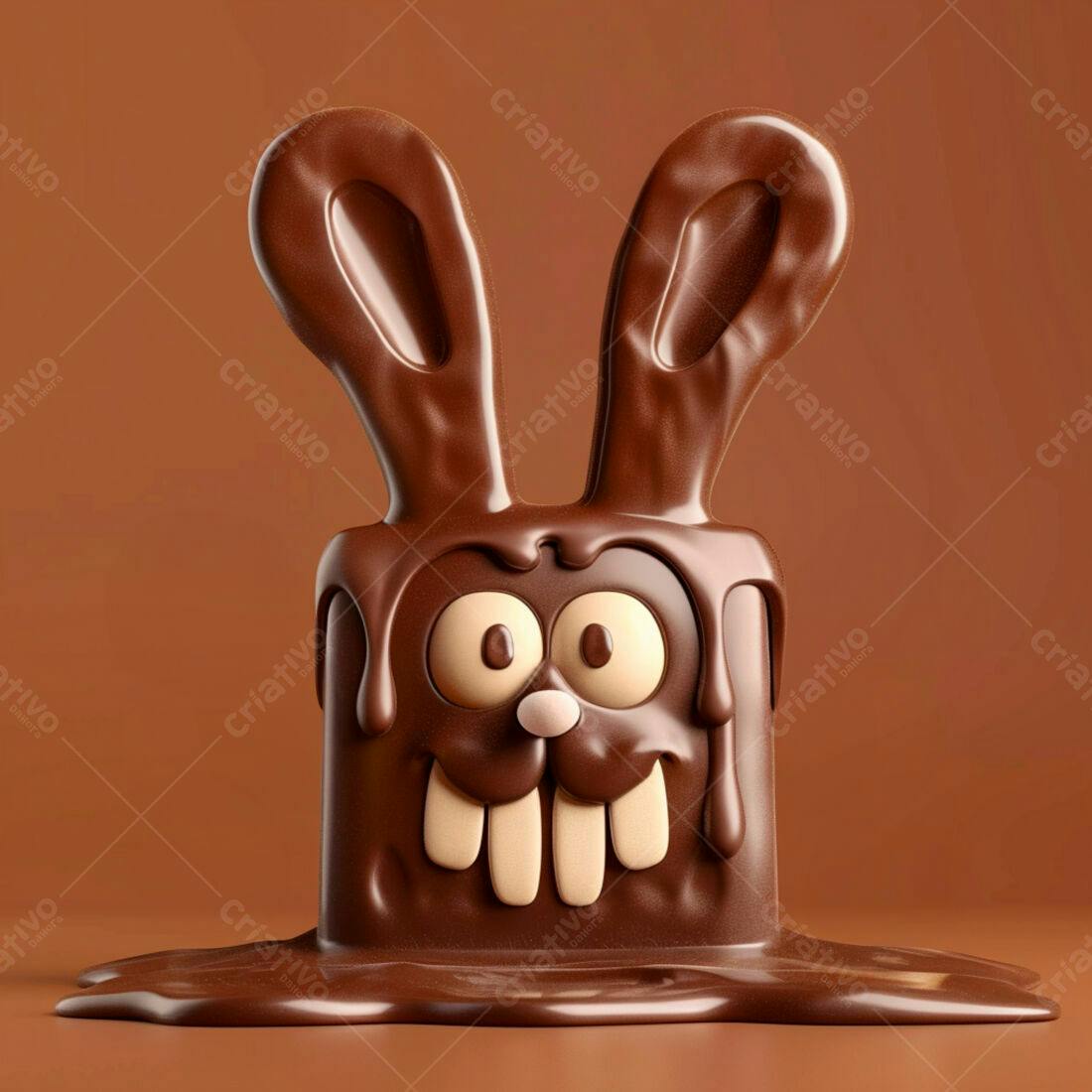 Coelho de chocolate derretido Páscoa
