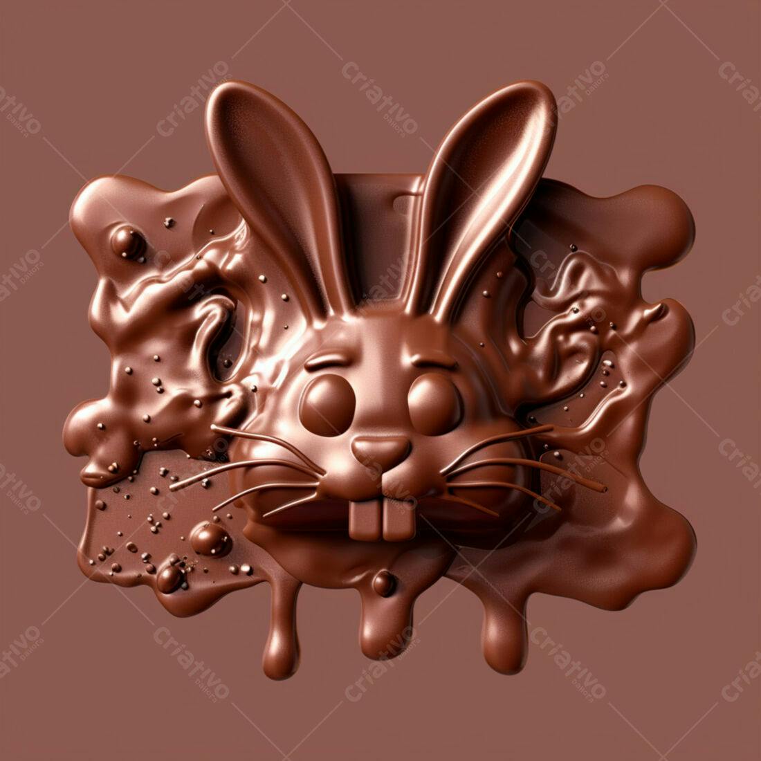 Coelho de chocolate derretido Páscoa