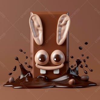 Barra de chocolate com formato de coelhinho 44