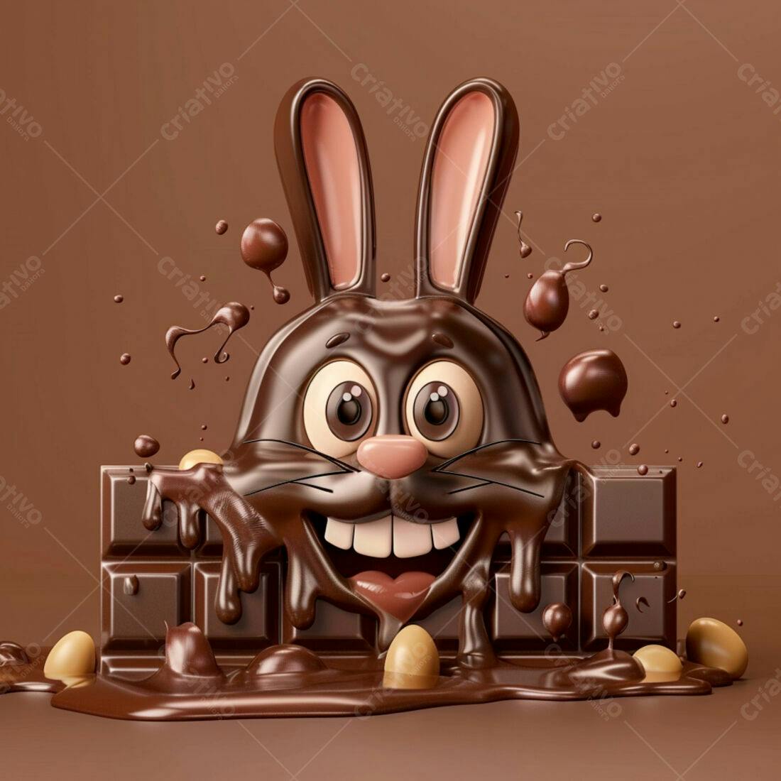 Coelhinho de Chocolate derretido Páscoa