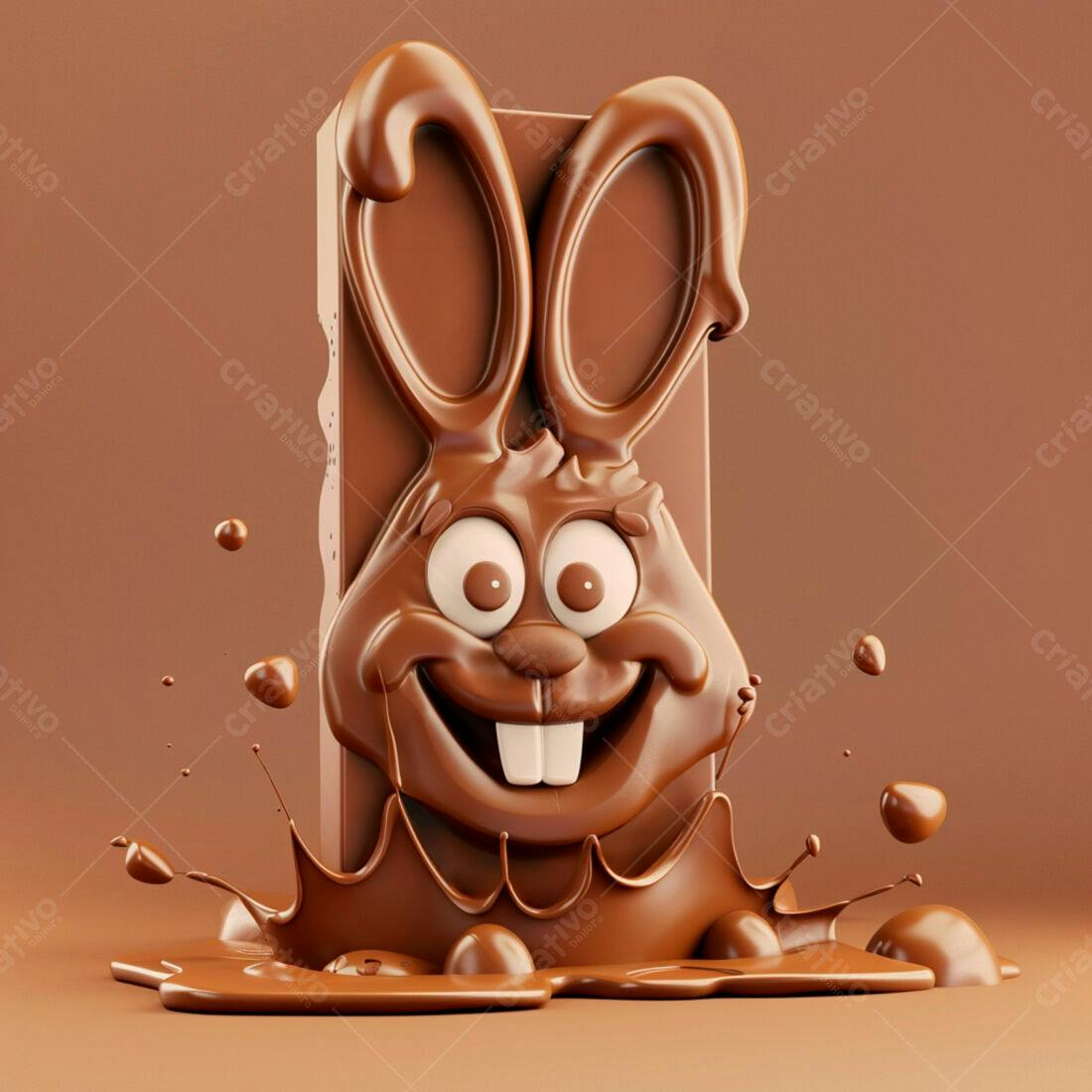 Coelho de Chocolate derretido Páscoa