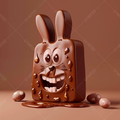 Barra De Chocolate Com Formato De Coelhinho 101