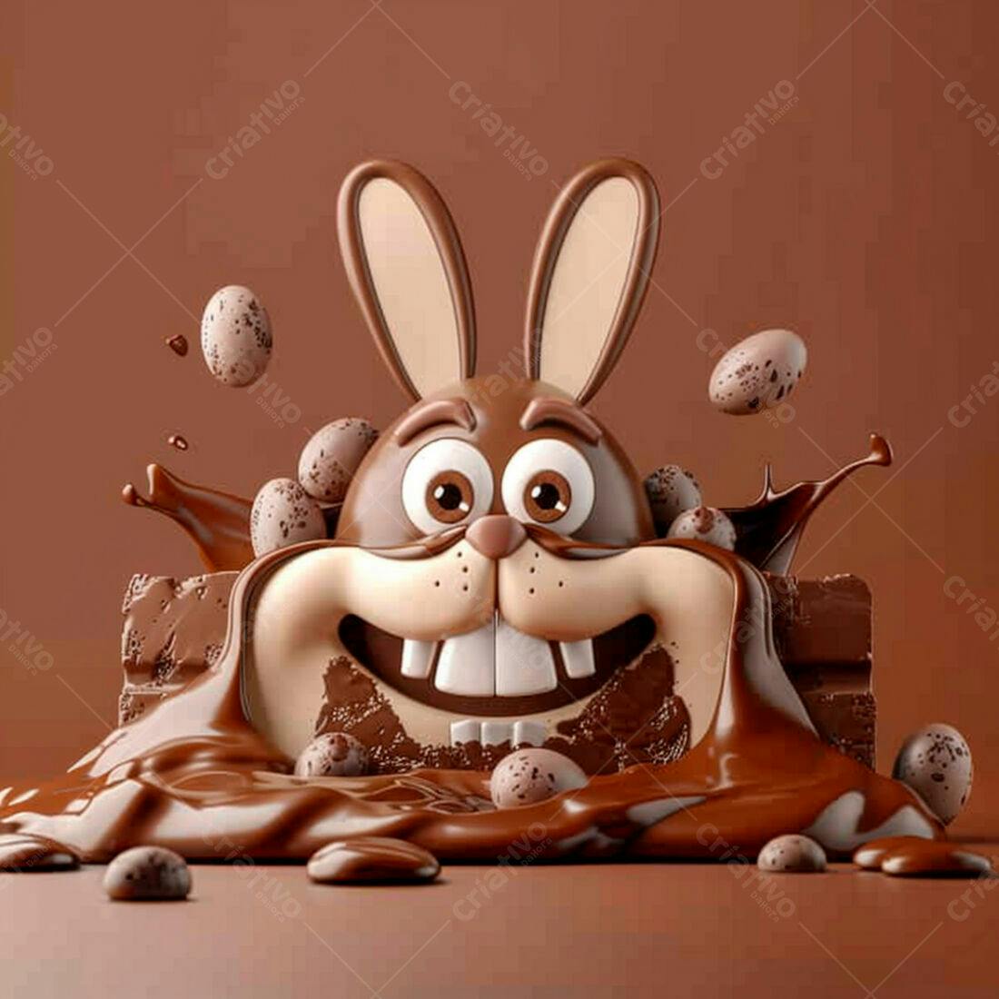 Coelho de chocolate Páscoa ovos