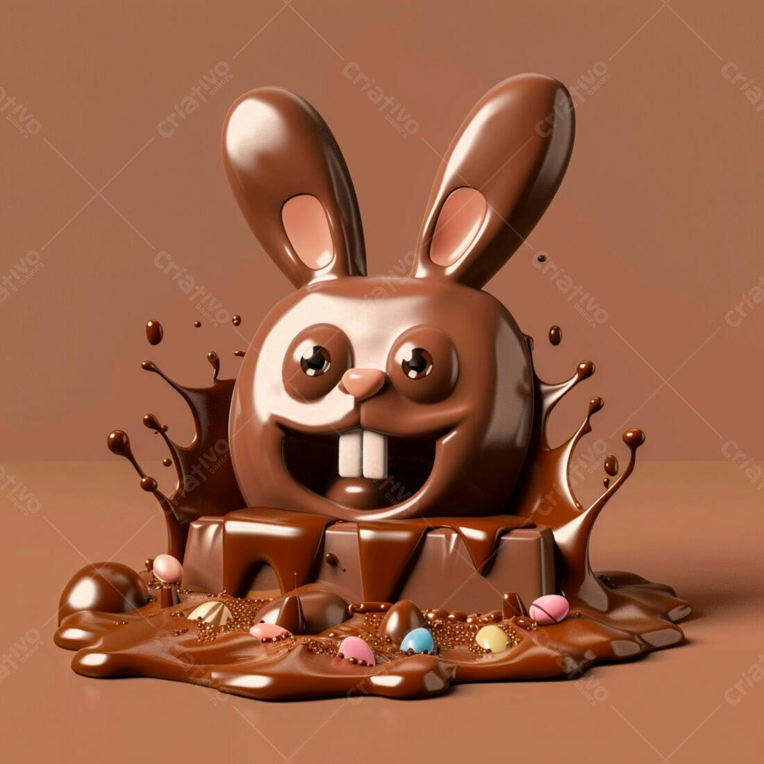 Coelhinho de chocolate na Páscoa