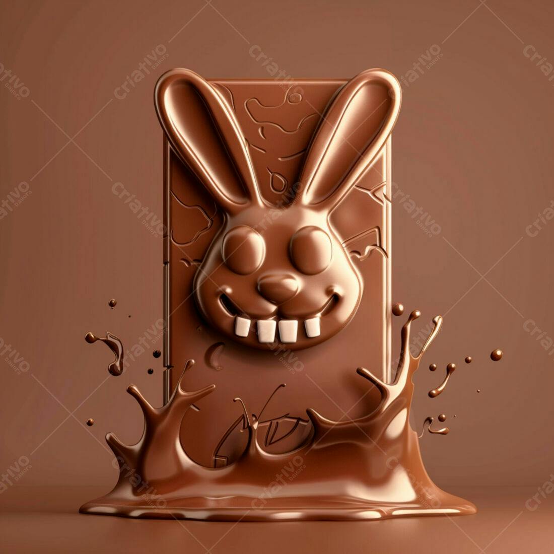Coelho de chocolate derretido Páscoa