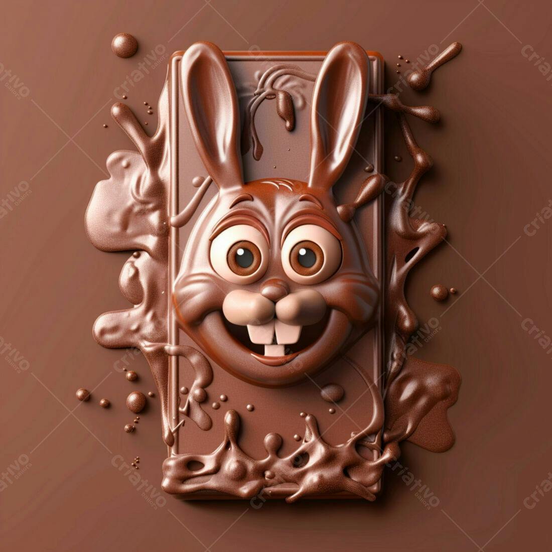 Coelho de Chocolate derretido Páscoa