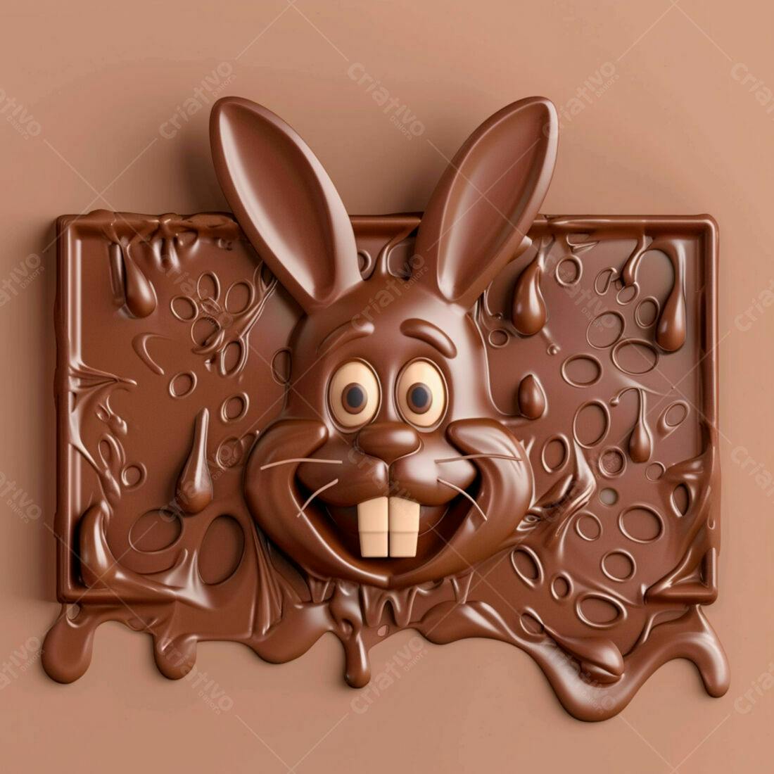 Coelho de chocolate derretido Páscoa
