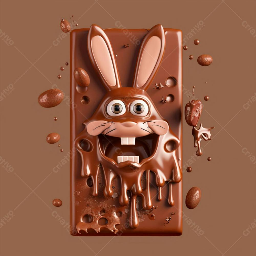 Barra De Chocolate Com Formato De Coelhinho 128