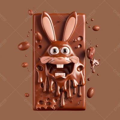 Barra De Chocolate Com Formato De Coelhinho 128
