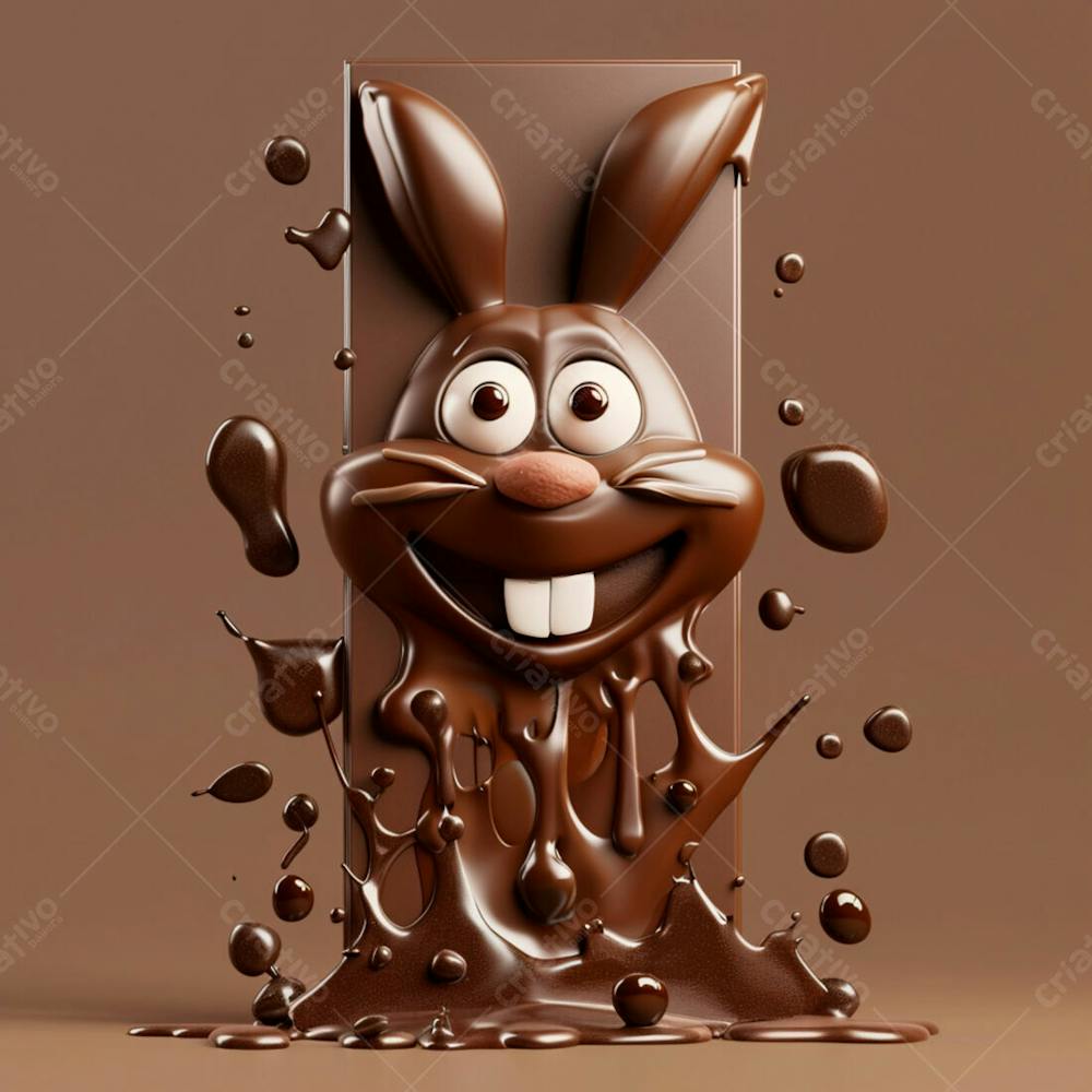 Barra De Chocolate Com Formato De Coelhinho 133