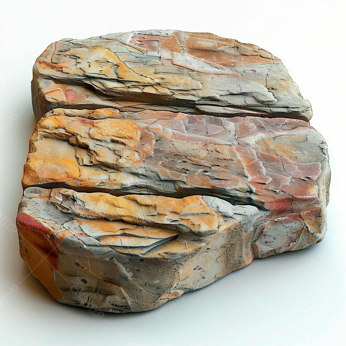 Pedra texturizada tons terrosos