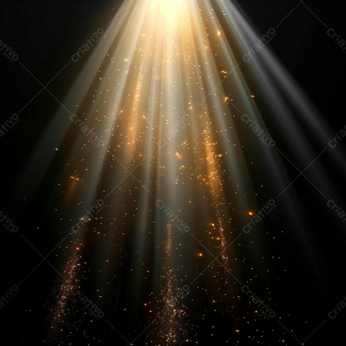 Luz dourada com partículas brilhantes