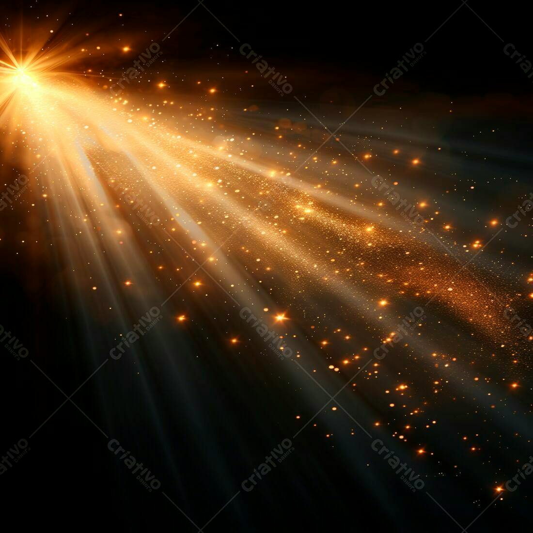 Raios de Luz Dourados e Cintilantes