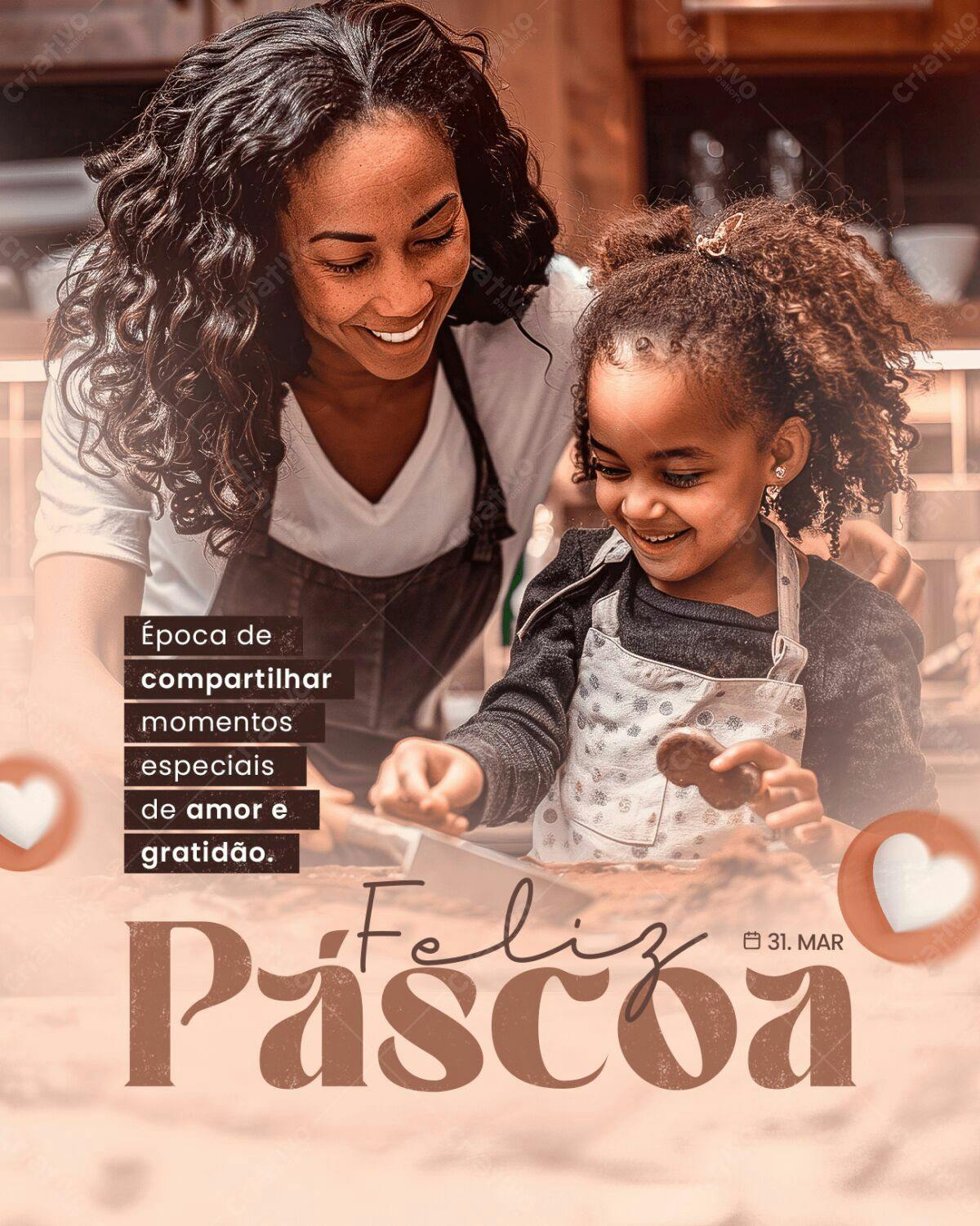 Postagem Páscoa Família PSD Editável