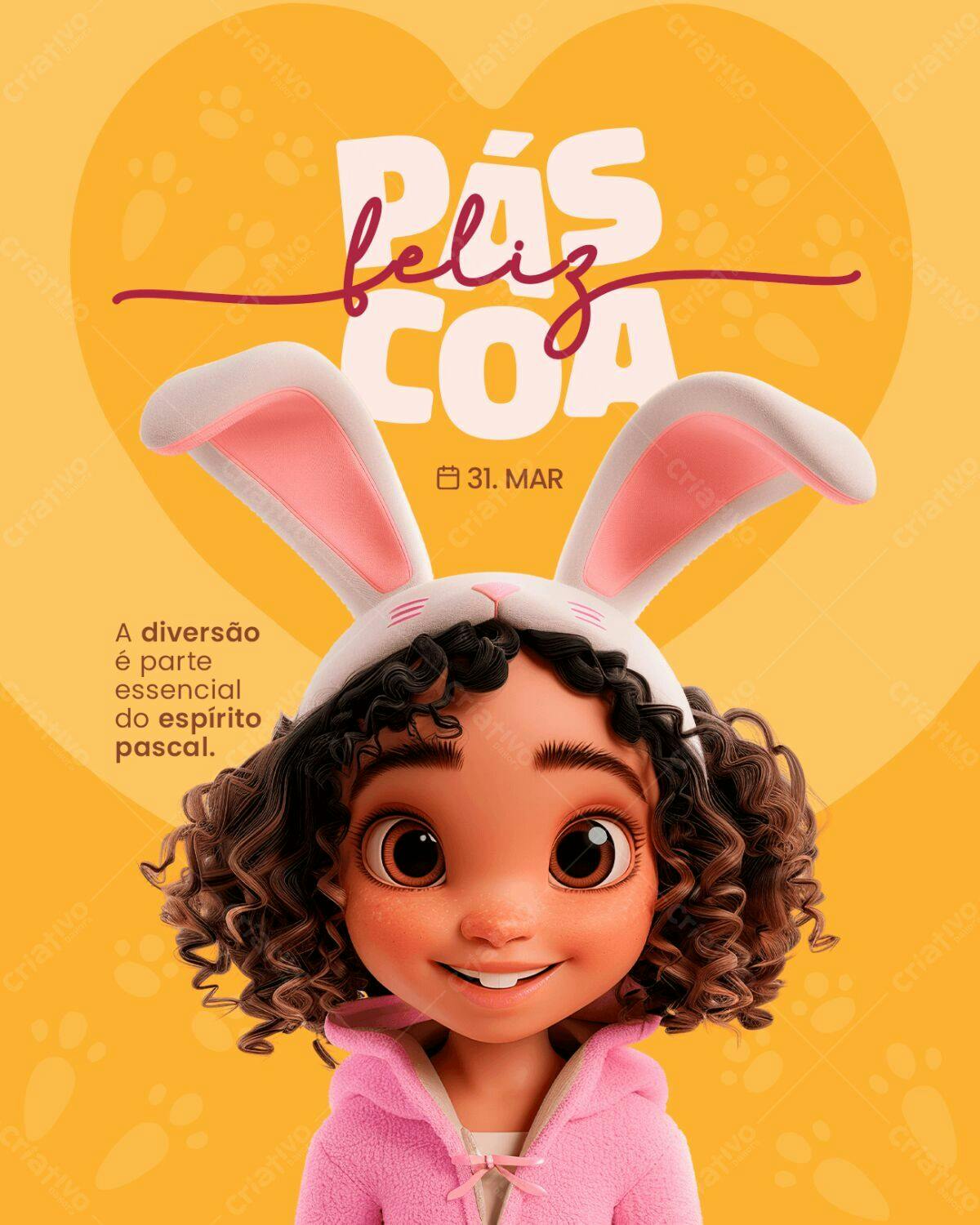 Flyer Páscoa Infantil PSD Editável