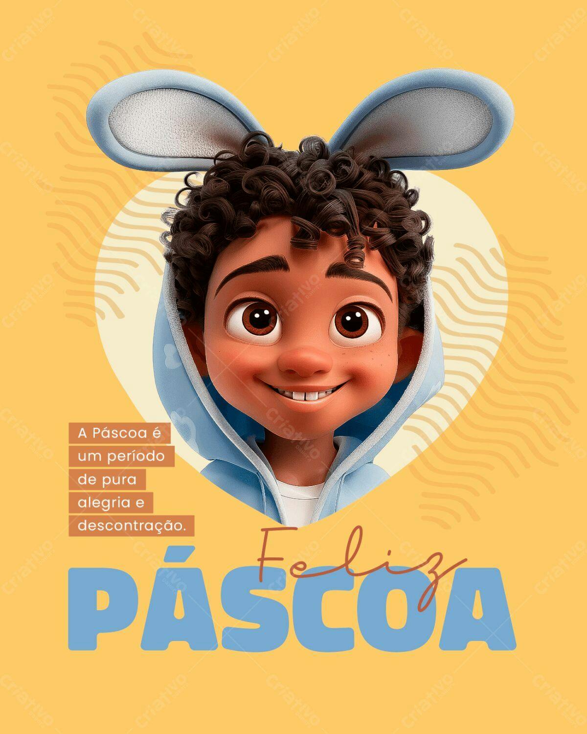 Flyer Páscoa Infantil PSD Editável