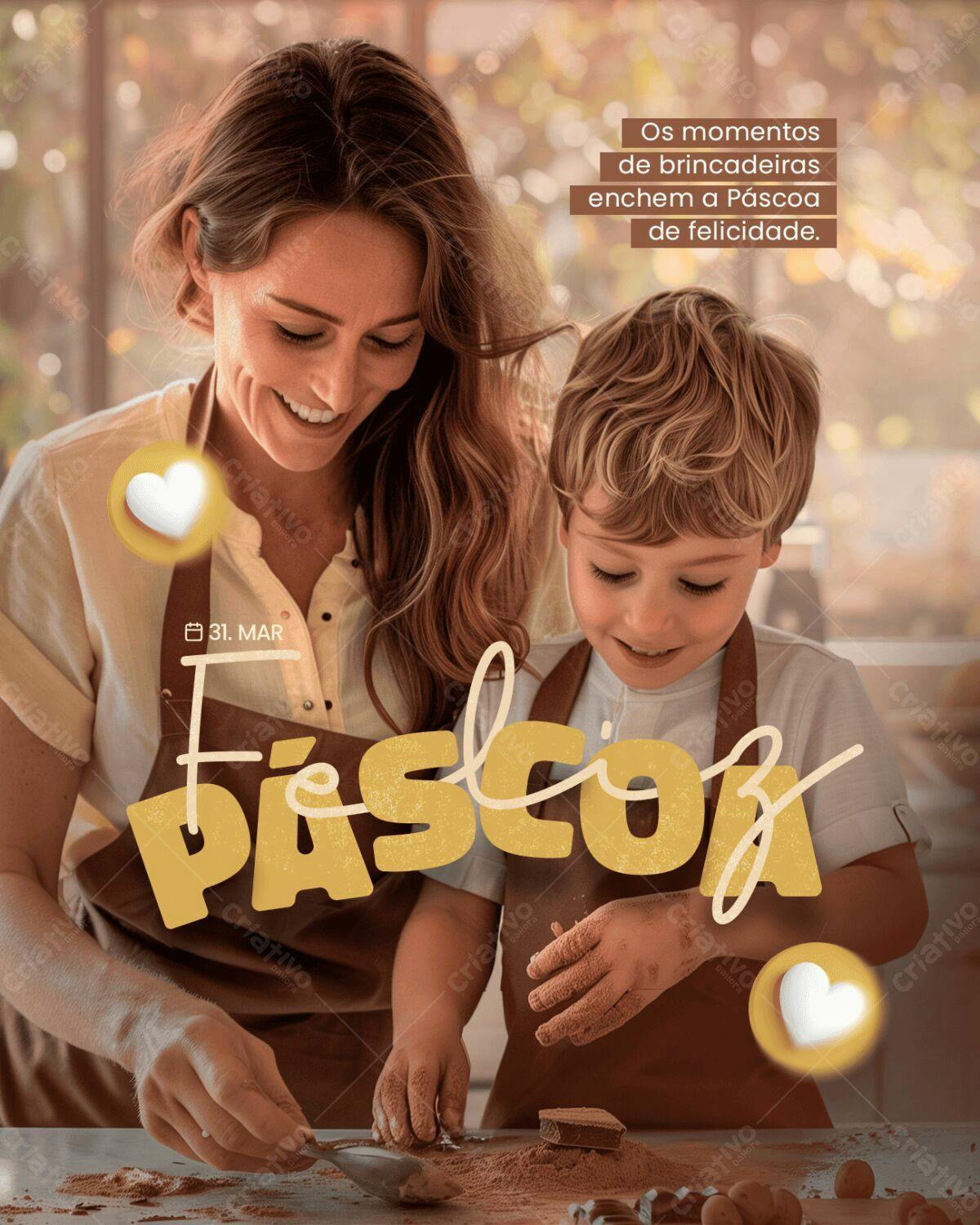 Flyer Páscoa Família PSD Editável