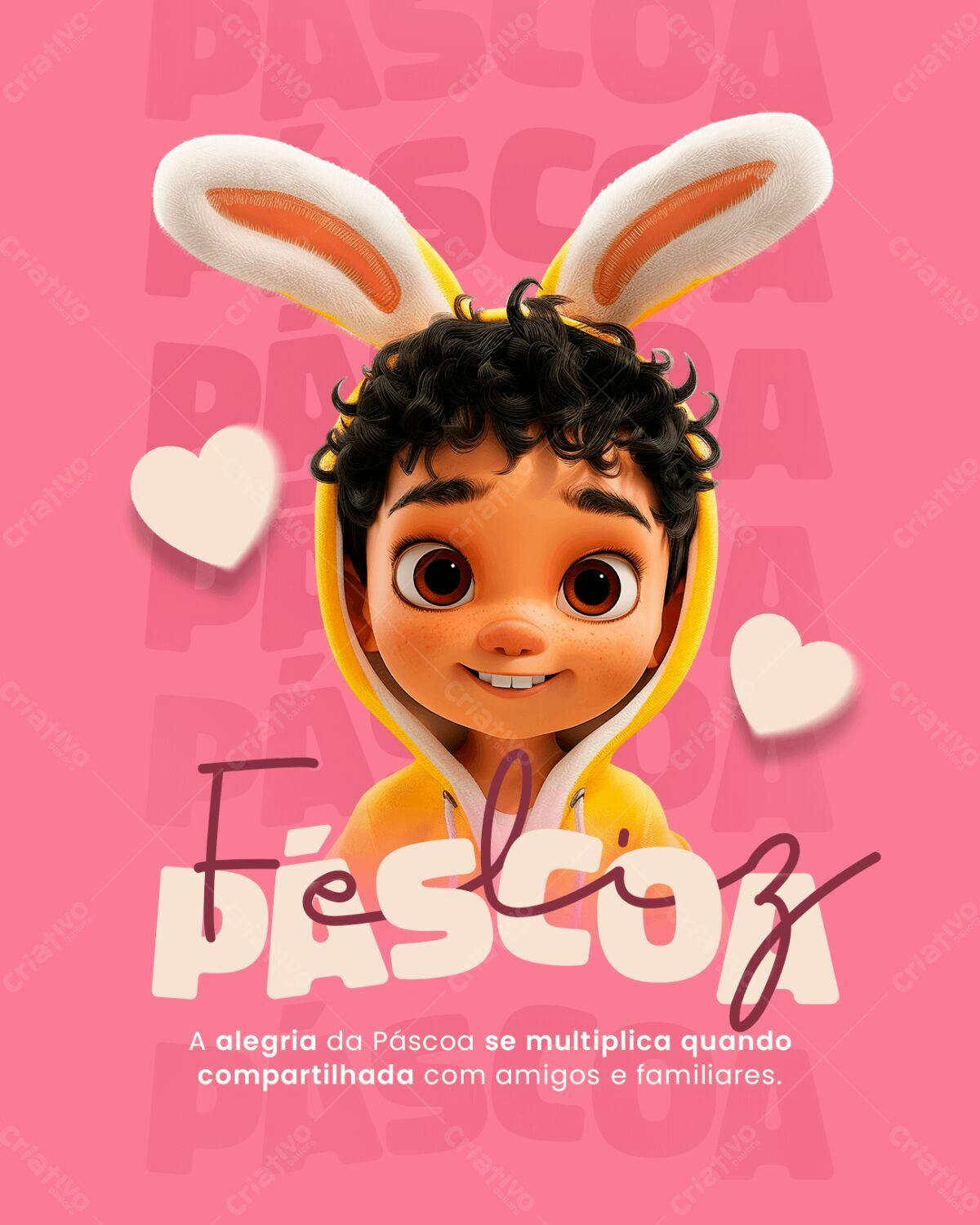 Flyer Páscoa Infantil PSD Editável
