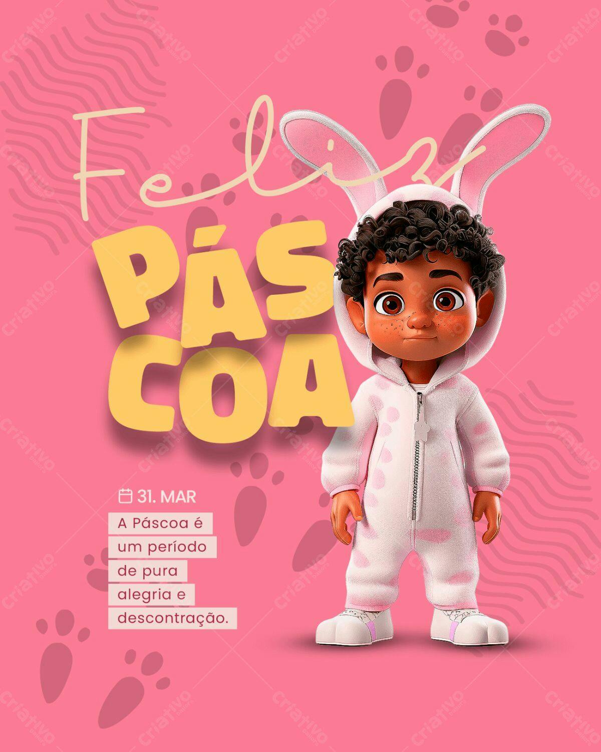 Flyer Páscoa Infantil PSD Editável