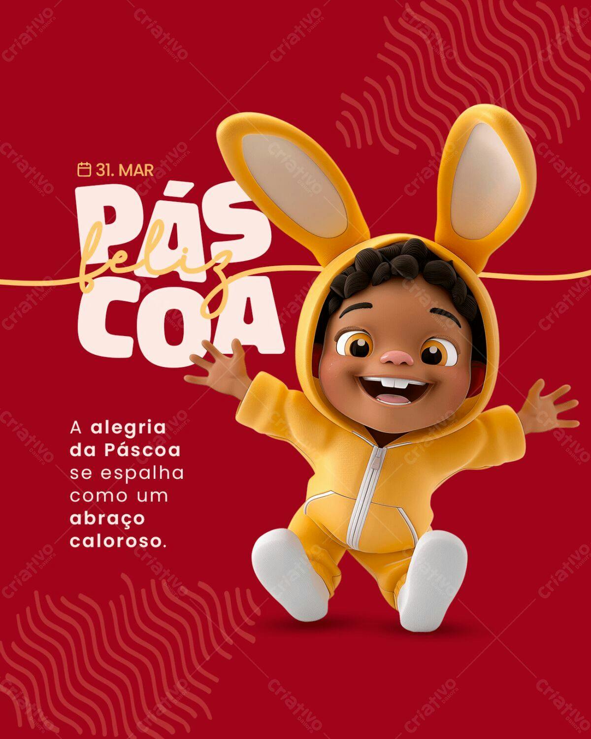 Postagem Páscoa Infantil PSD Editável
