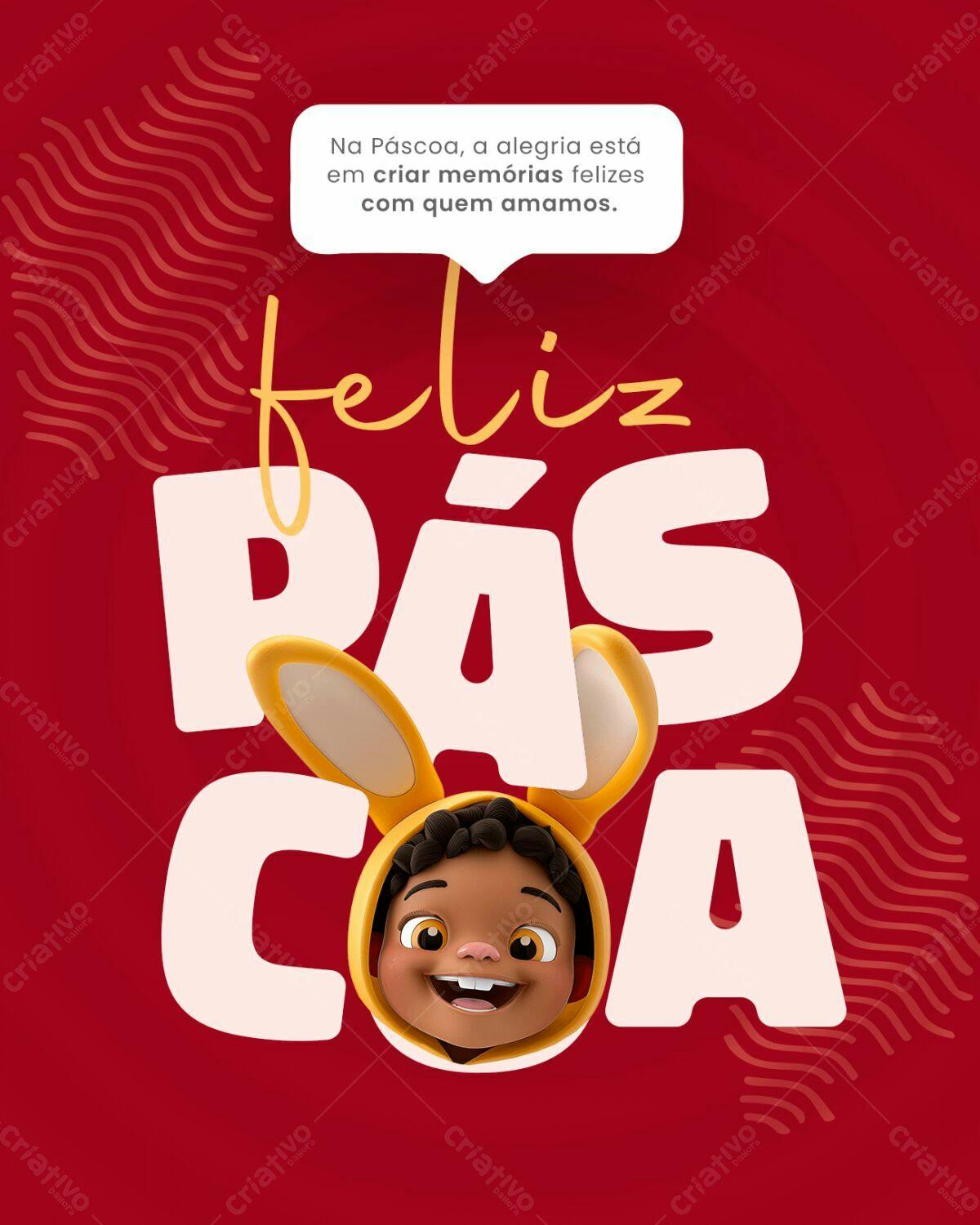 Postagem Páscoa Infantil PSD Editável