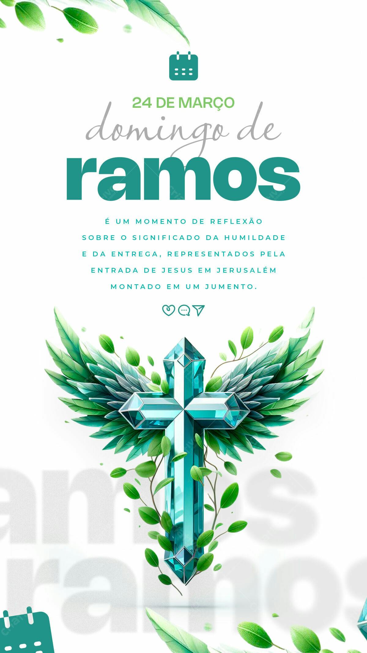 Flyer Domingo de Ramos PSD Editável