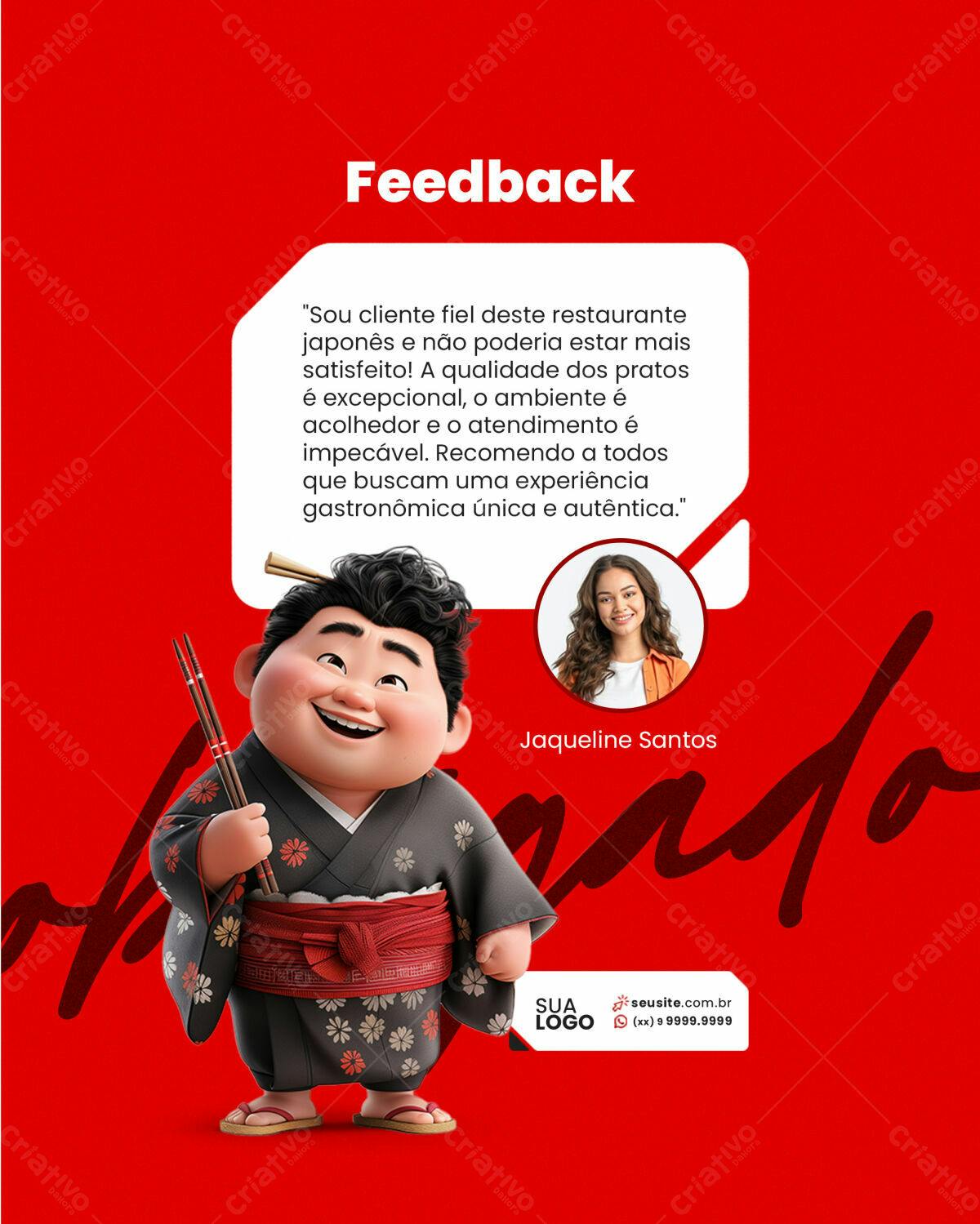 Postagem Restaurante Japonês PSD Editável