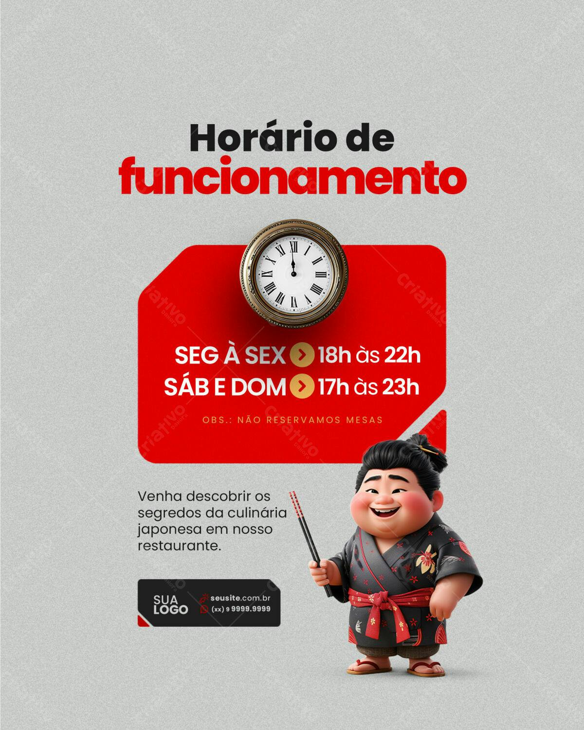 Flyer para Restaurante Japonês PSD Editável