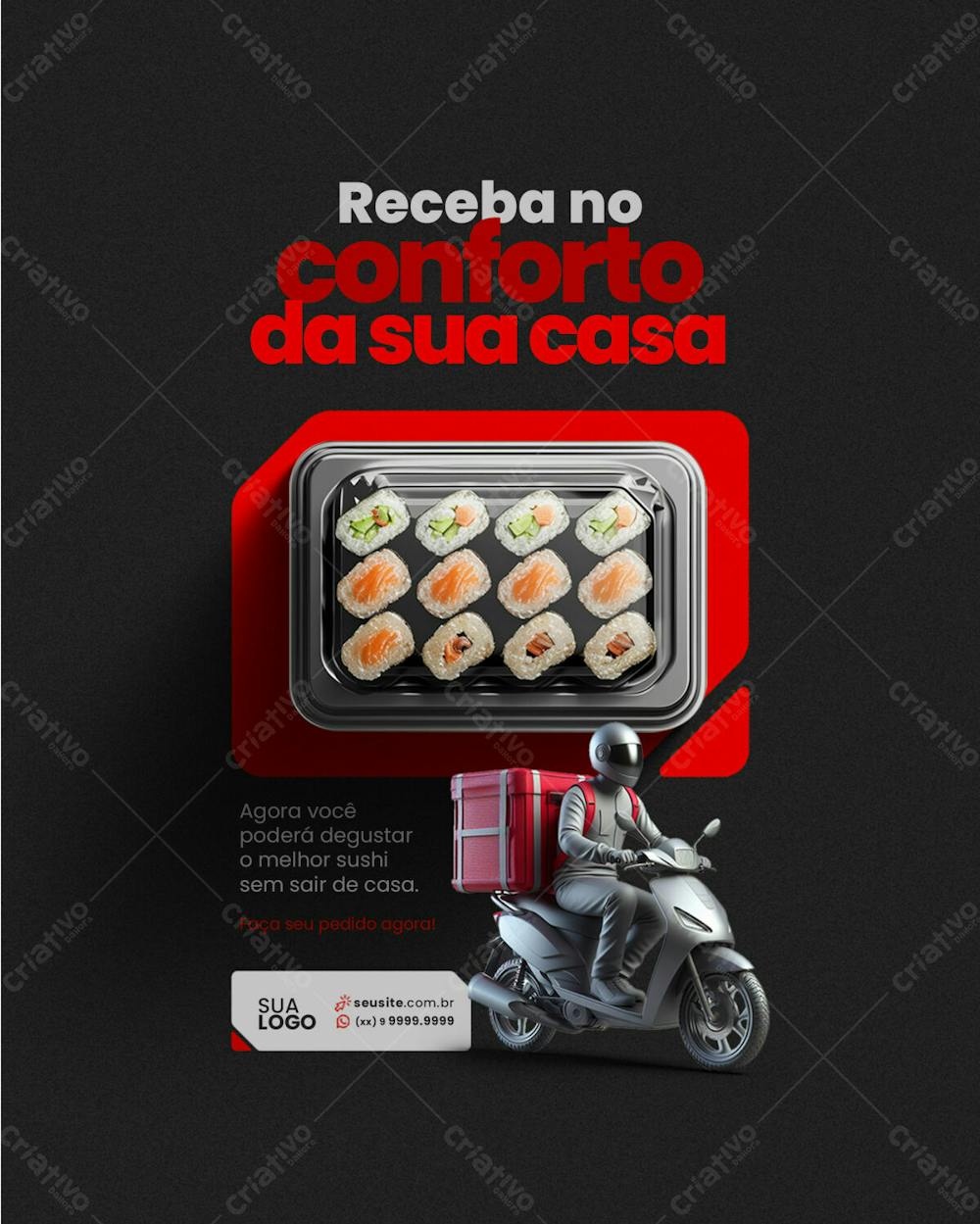 Social Media   Sushi   Receba No Conforto Da Sua Casa