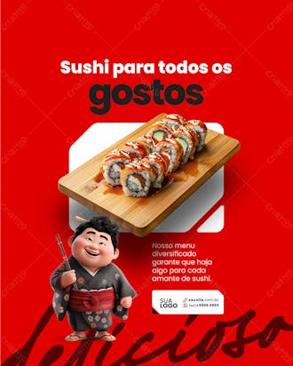 Social media sushi sushi para todos os gostoso