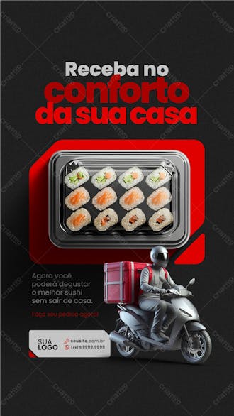 Story sushi receba no conforto da sua casa